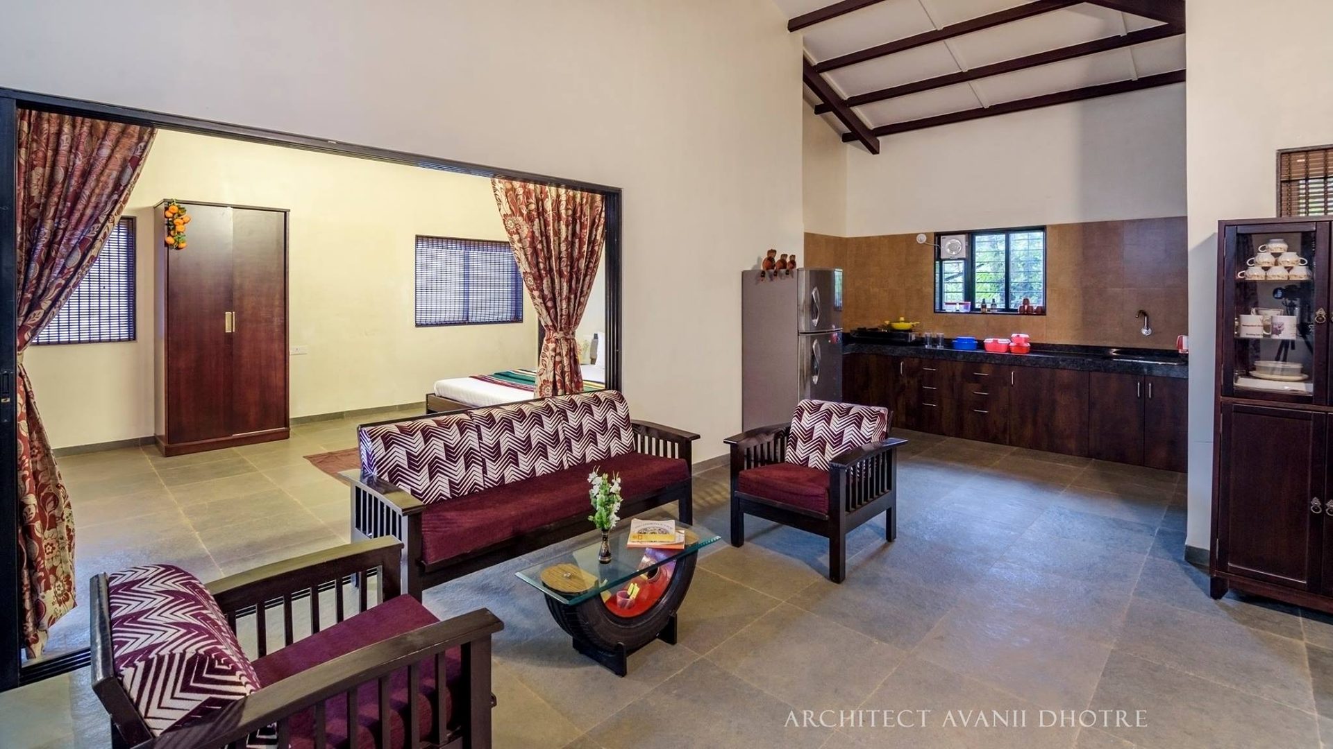 Casuarina Bhor — open plan living with full kitchen