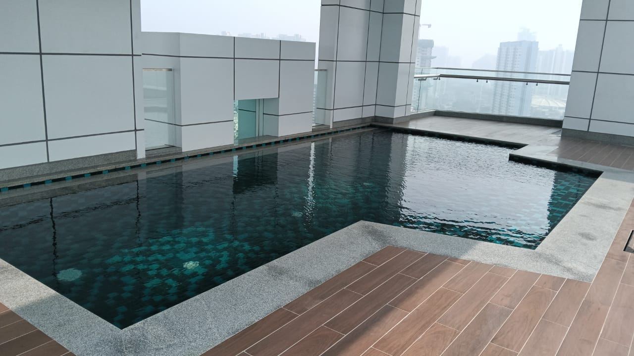 Rooftop pool high rise